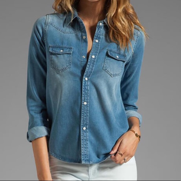 GAP Tops - Gap 1969 Denim Button Down Shirt Western Small